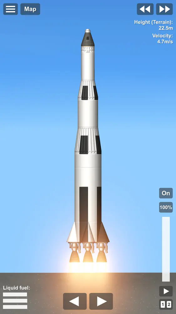 Spaceflight Simulator: két gyorsítórakétás hordozó a kilövés pillanatában