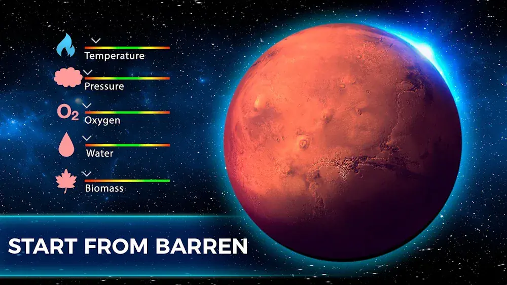 TerraGenesis: a kopár Mars a légköri mutatókkal